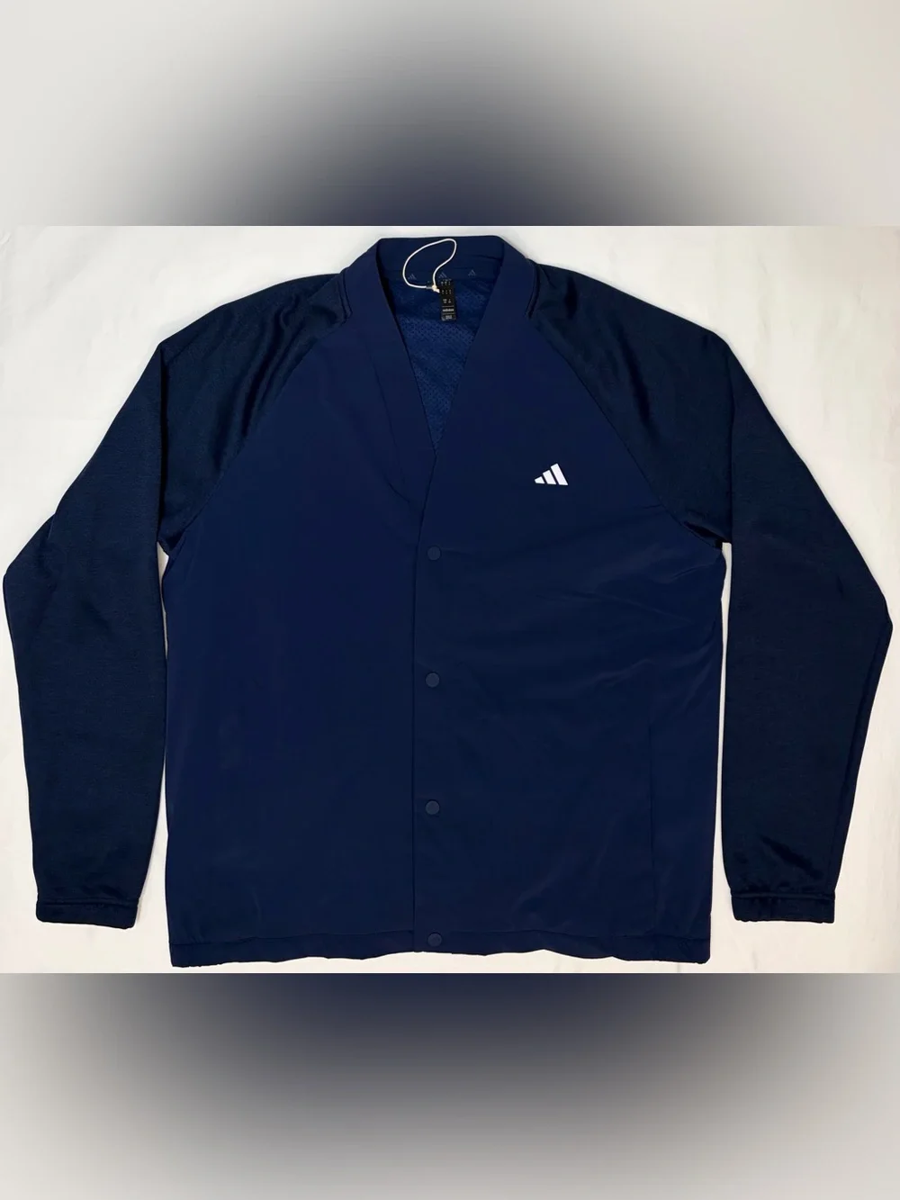 NWOT adidas Men’s Snap-Front Cardigan Sweater in Navy Blue